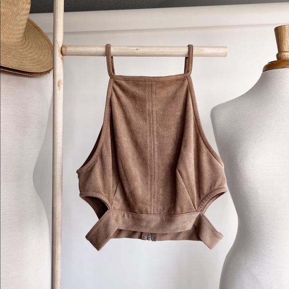 Anthropologie Tops - CAMEL SUEDE STYLE CROP TOP